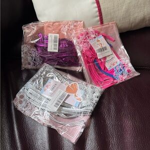 Three evababy women’s sex bikini Shiny Red, Pink, and Green New size S